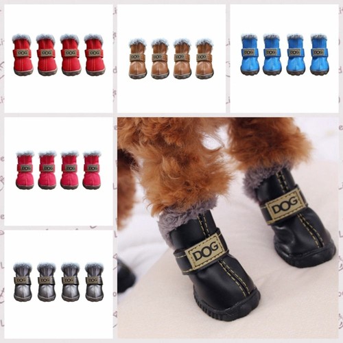 Dogs winter snow boots leather - dogs,