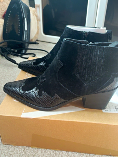 Zara black leather croc ankle - zara,