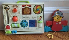 Fisher Price 1970s Vintage Activity Centre Toy and Squeaky Scarecrow. 