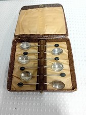 Six Boxed Vintage Silver Plated EPNS Coffee Bean Spoons.  