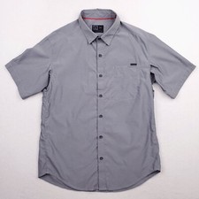Magpul Shirt Men Medium Gray Button Down Short Sleeve Stretch Lightweight Pocket