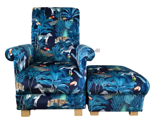 Tropical jungle velvet fabric - jungle,