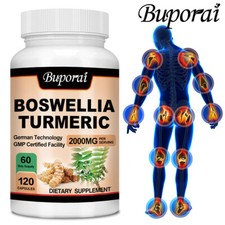 Boswellia Turmeric 2000mg-Pain Relief,Joint Health,Natural Powerful Antioxidant