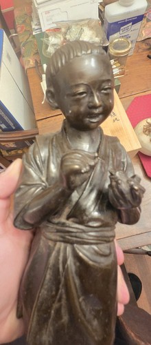 Meiji japanese bronze okimono - bronze,
