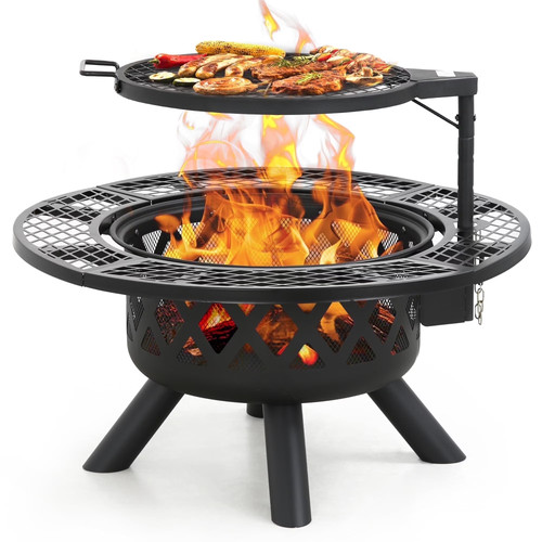 Wood burning fire - wood, with