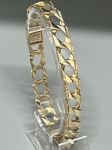 9ct gold men square curb - 9ct,
