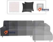 Lydevo Sofa Cover L Shape Stretch Corner Sofa Bed Cover (3+4, Black）