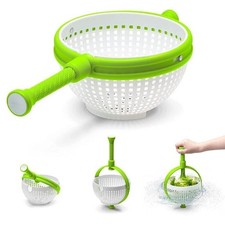 Large Salad Spinner Rotating Fruit Vegetable Dryer Drainer Washer Plastic Basket