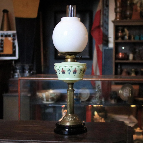 Victorian oil lamp with - lamp,