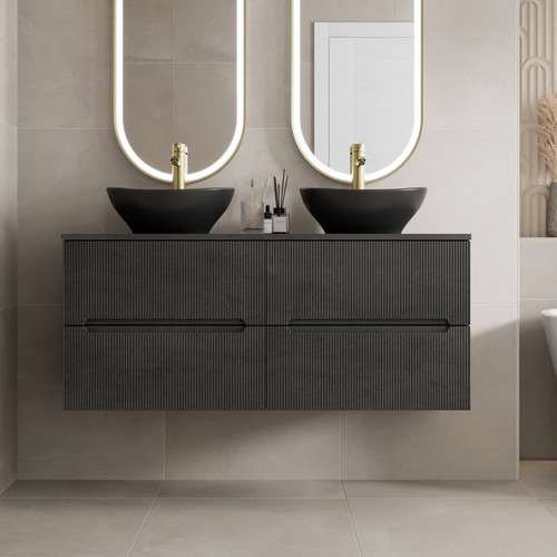 1200 black vanity unit double - 1200,