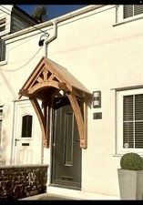 Solid oak Porch canopy kit with Curved chamfered braces - Made in the UK