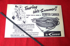 RAYDYOT SCOOTER CARRIER  1961 ORIGINAL VINTAGE PRESS ADVERT VESPA LAMBRETTA
