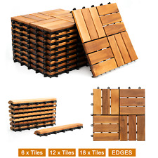 Interlocking Wooden Decking Tiles 30x30cm Outdoor Patio Garden Floor Terrace