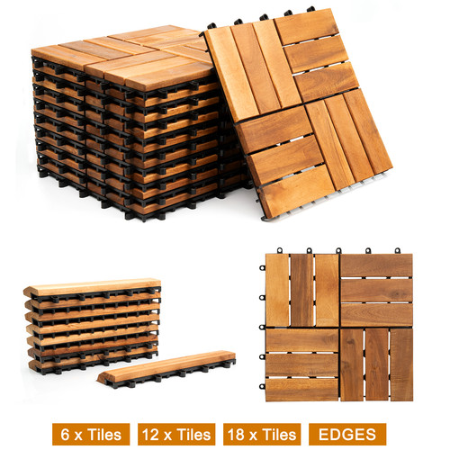 Interlocking wooden decking - wooden,