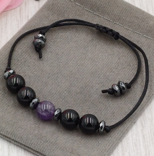 Tourmaline amethyst hematite - amethyst,