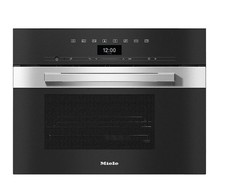 Miele Pureline DG7440 Clean Steel Built-In Compact Steam Combination Oven Black