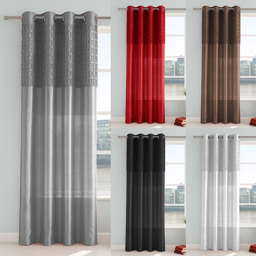 Curtain panel faux silk with - curtain,