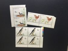 irish stamps. 1979 corner blocks, Fauna and Flora, Birds 