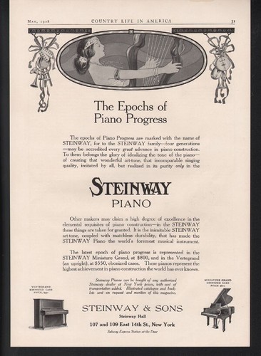 1908 steinway piano - 1908,