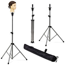 Cork Canvas Block Head Mannequin Head Wig Display Styling Head Tripod Holder Set
