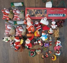 Huge Joblot Vintage Christmas Decorations Hanging Retro Santa Lights Woolworths 