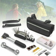 Bicycle Frame Tool Puncture Repair Kit Carry Case Bag With Pump Tool Set Bike UK