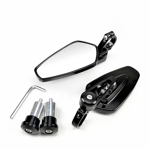 Black cnc aluminium bar end - black,