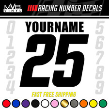 Racing Number Name Vinyl Decal