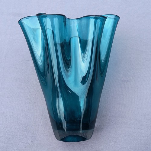 Blue ruffle handkerchief - handkerchief, glass