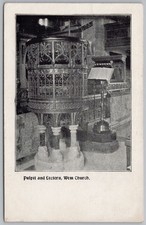 WEM Shropshire Parish Church Pulpit & Lectern Postcard