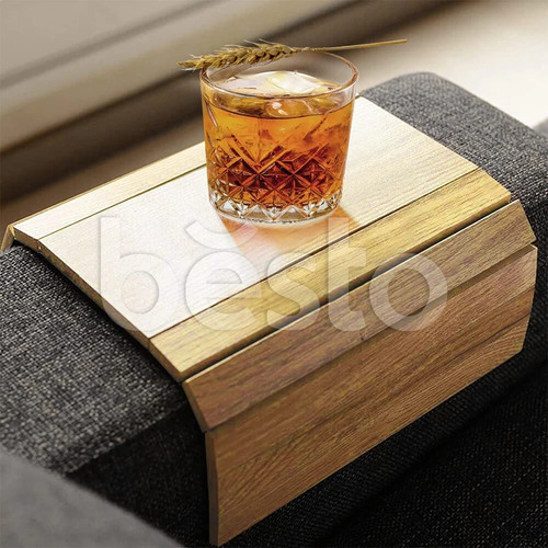 Flexible wooden sofa arm - arm, tray