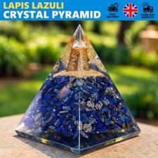 Lapis Lazuli Orgone Pyramid with Copper Coil Energy Healing Crystal Reiki Stone