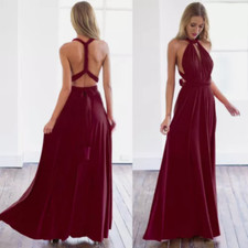 Women Long Maxi Wrap Dress Bridesmaid Cocktail Party Dress Infinity Multiway .