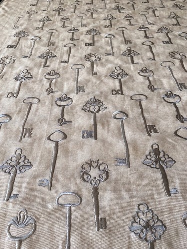Keys design embroidered fabric - keys,