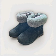 UGG Black Suede with grey wool