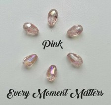 40 x AB CRYSTAL GLASS FACETED TEAR DROP PEAR SHAPE 6x4mm Beads Various Colours