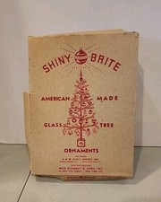 Vintage WWII Original EMPTY BOX SHINY BRITE Feather Tree K W Glass Ornaments