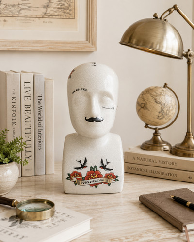Porcelain phrenology tattoo - porcelain,