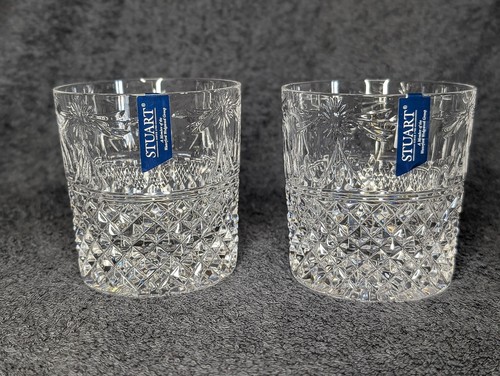 Pair vintage stuart crystal - of,