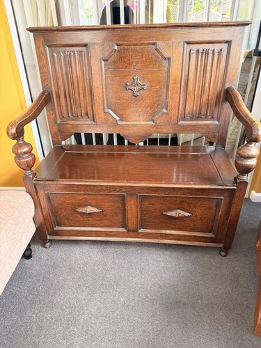 Antique monks bench with - antique,