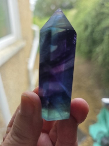 Rainbow fluorite crystal tower - fluorite,