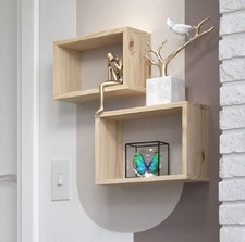 Solid Pine Set of 2 Wall Cube