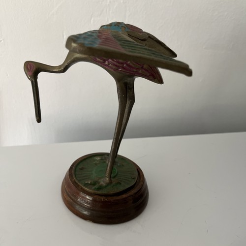 Vintage hand painted brass