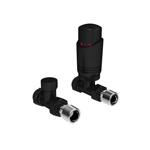 Black straight trv radiator - trv,