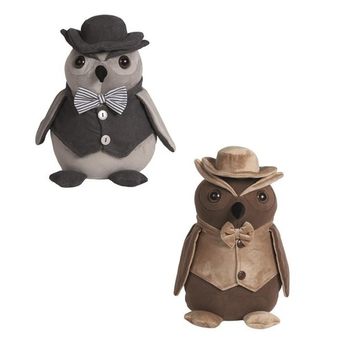 Owl door stop weighted - weighted, velvet