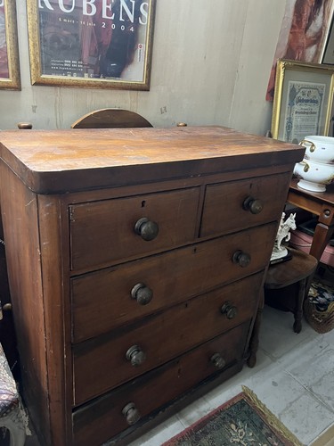 Early victorian mahogany chest - victorian,