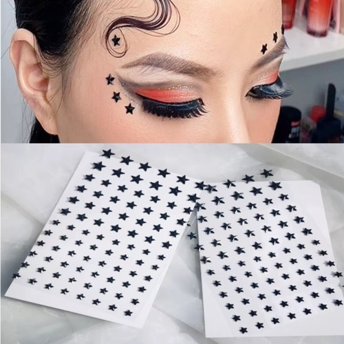 Face gems stickers black - face,