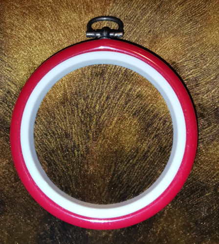 Red round embroidery flexi - round,