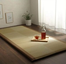 IKEHIKO Tatami Mattress Japanese rush grass Twin Foldable Bed Futon Brown