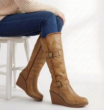 Knee High Boots Womens Wedge